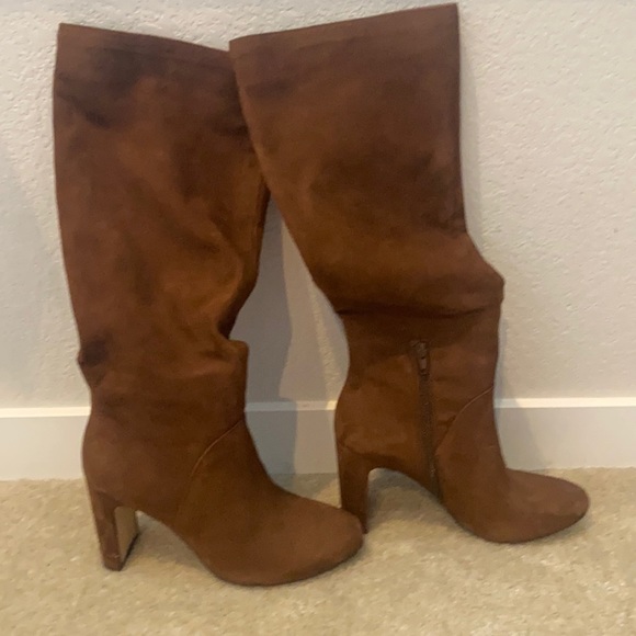 Camel suede below the knee boots - Picture 1 of 4